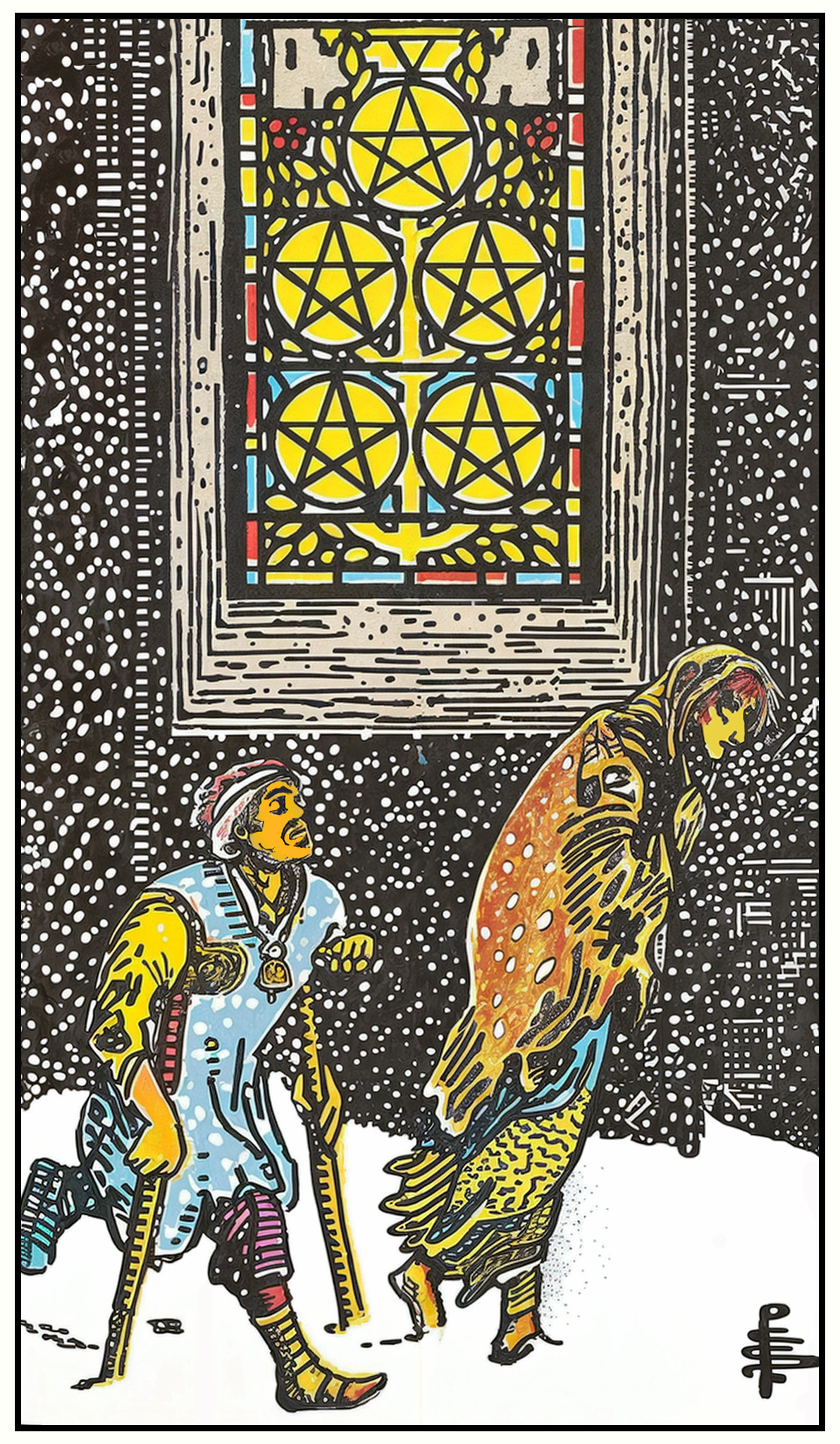 Rider–Waite–Smith Five of Pentacles
